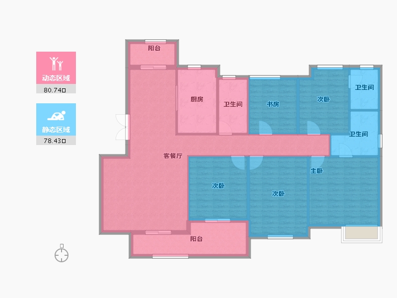 湖北省-宜昌市-四季港湾-145.74-户型库-动静分区