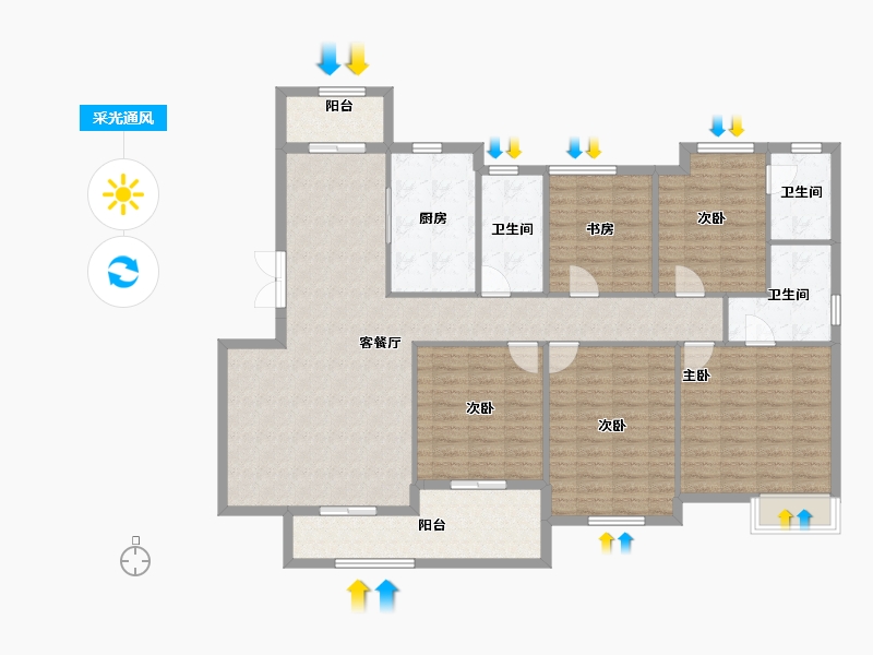 湖北省-宜昌市-四季港湾-145.74-户型库-采光通风