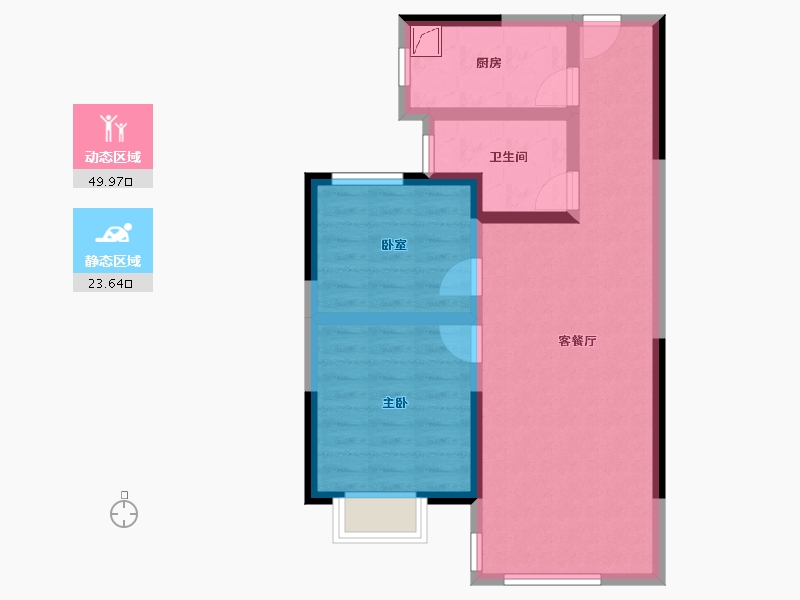 河南省-三门峡市-瑞德学府壹號-64.79-户型库-动静分区