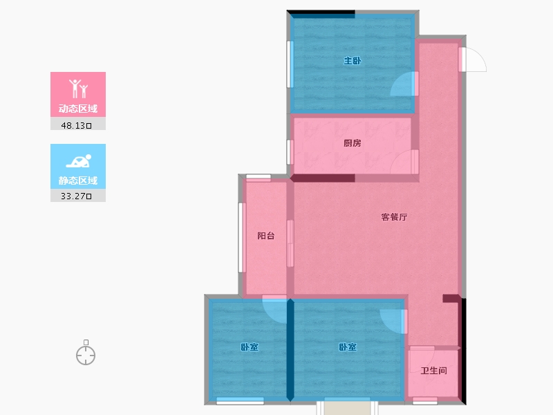 河南省-三门峡市-瑞德学府壹號-71.21-户型库-动静分区