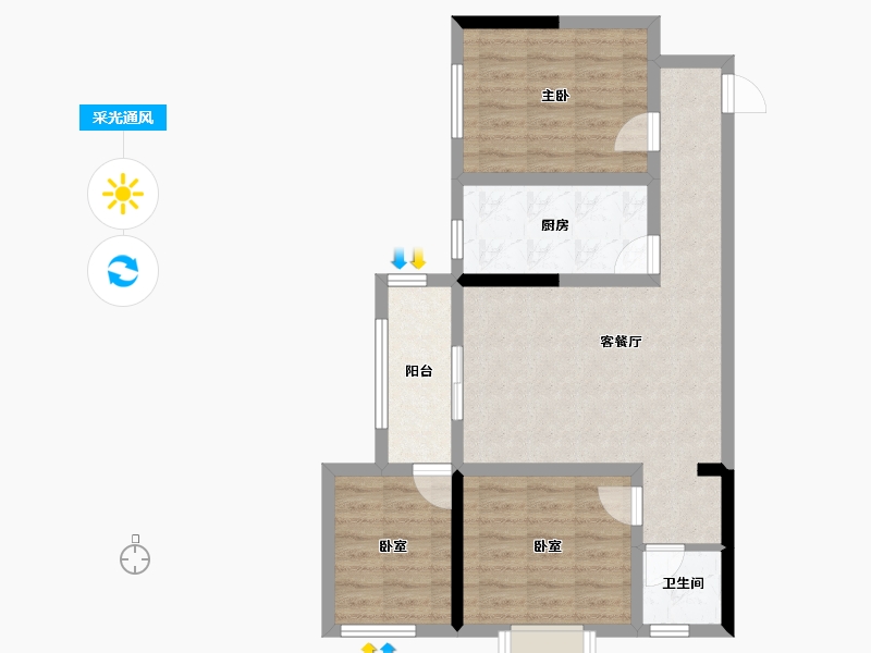 河南省-三门峡市-瑞德学府壹號-71.21-户型库-采光通风