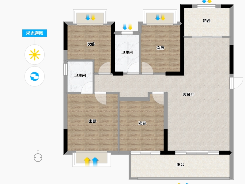 福建省-南平市-​建发玺悦-103.92-户型库-采光通风