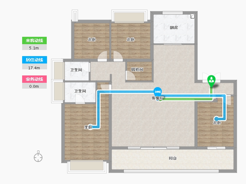 江苏省-扬州市-天珺源璟-140.81-户型库-动静线