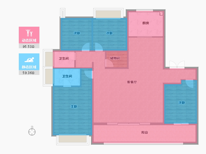 江苏省-扬州市-天珺源璟-140.81-户型库-动静分区