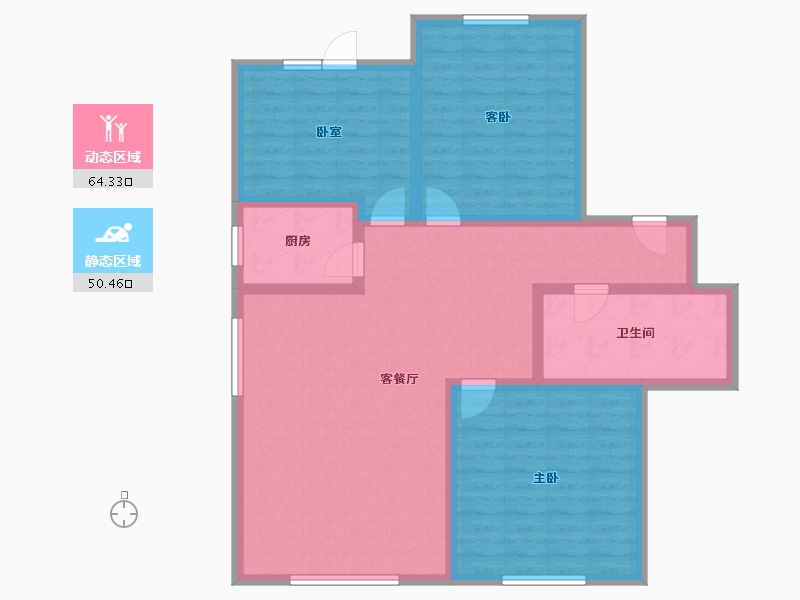 新疆维吾尔自治区-昌吉回族自治州-丁香雅苑-103.29-户型库-动静分区