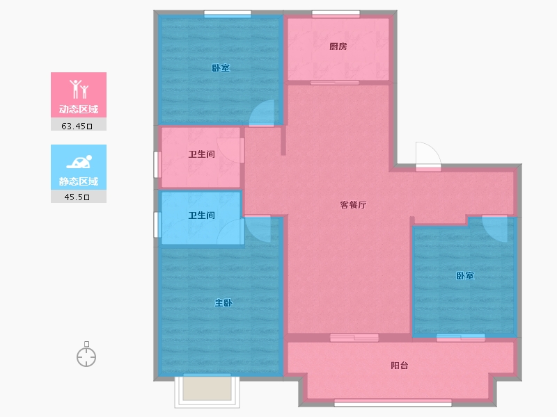 河南省-三门峡市-嵩基如意府-98.57-户型库-动静分区