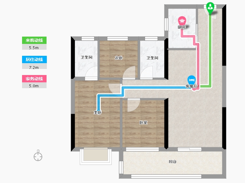 湖北省-黄石市-磁湖璟悦-73.97-户型库-动静线