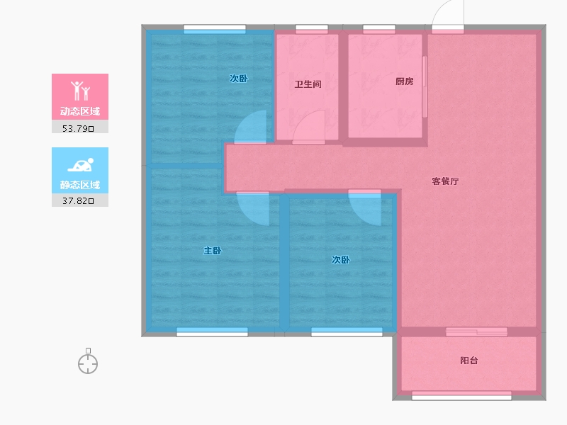 内蒙古自治区-呼和浩特市-城中九著-82.00-户型库-动静分区