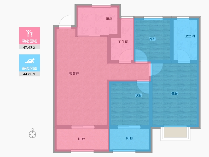 内蒙古自治区-呼和浩特市-城中九著-81.00-户型库-动静分区