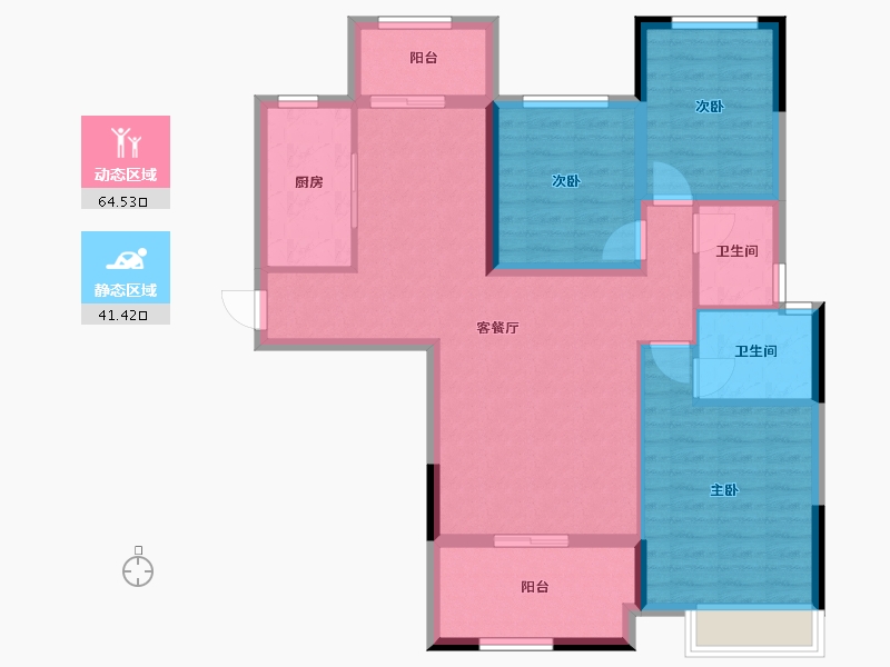 湖北省-宜昌市-公园大观-94.73-户型库-动静分区