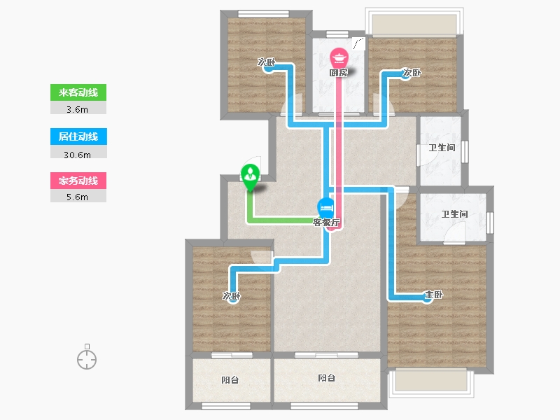 江苏省-扬州市-天珺源璟-110.41-户型库-动静线