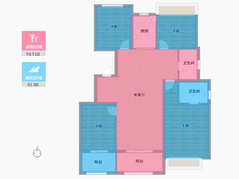 江苏省-扬州市-天珺源璟-110.41-户型库-动静分区