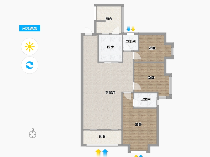 广东省-佛山市-聚居乐-102.80-户型库-采光通风