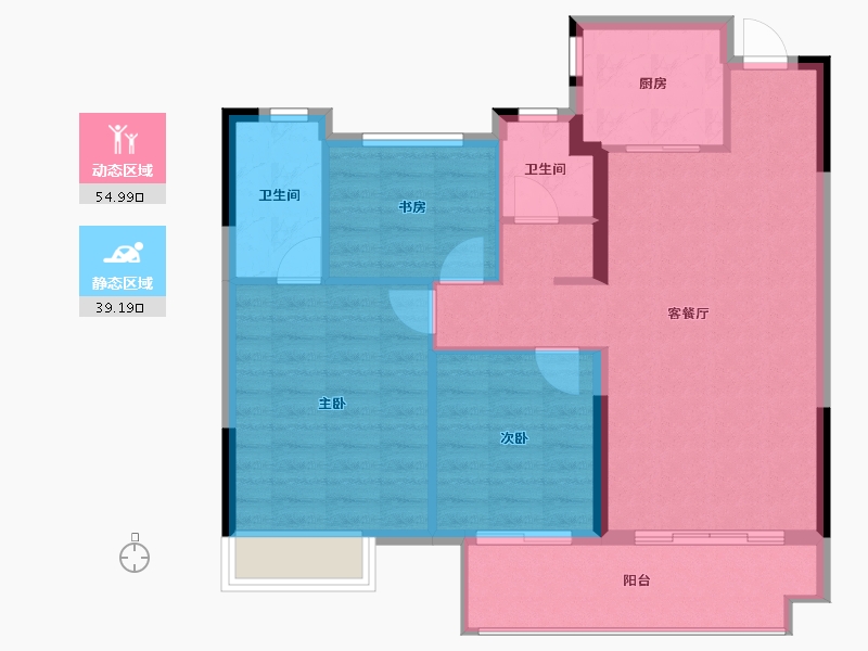 福建省-南平市-海翼文璟院-85.67-户型库-动静分区