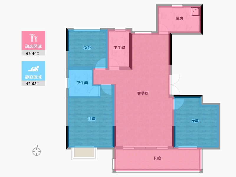 江西省-赣州市-红旗大道首府-94.40-户型库-动静分区