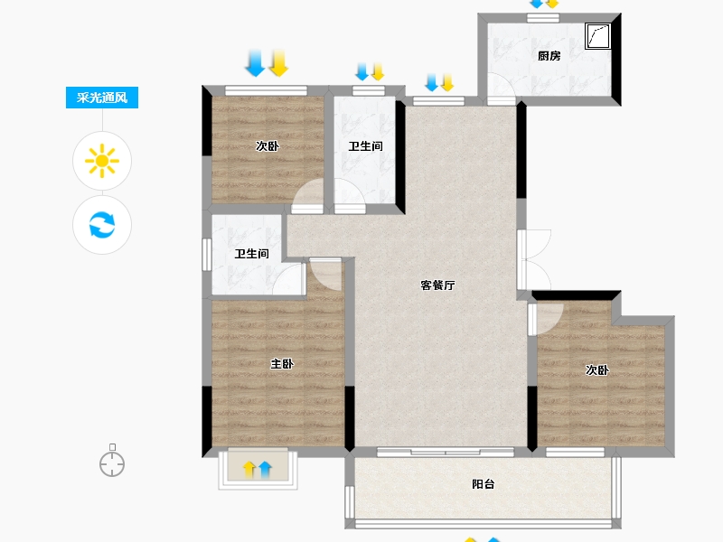 江西省-赣州市-红旗大道首府-94.40-户型库-采光通风