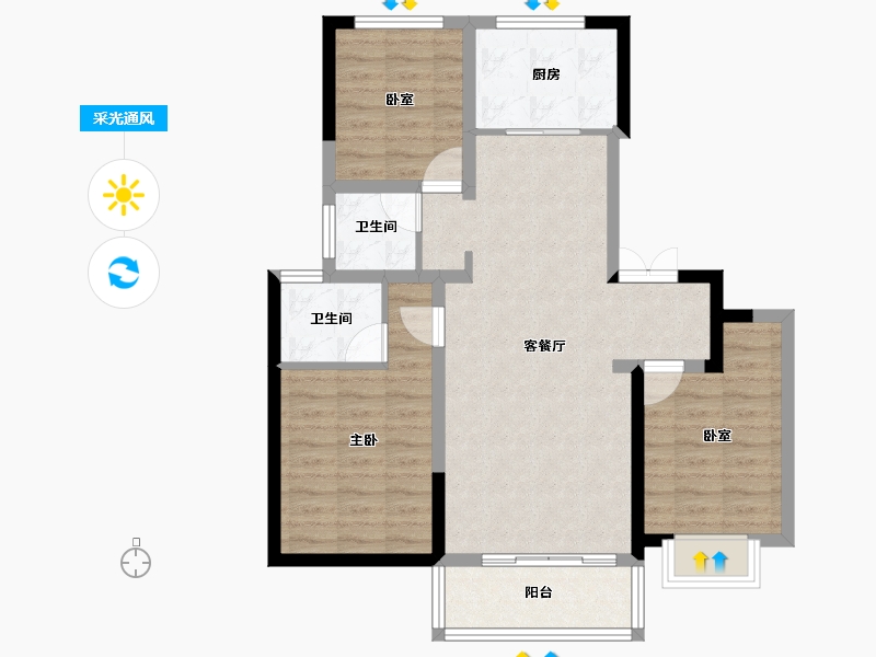 甘肃省-临夏回族自治州-兴华锦绣山水-81.56-户型库-采光通风