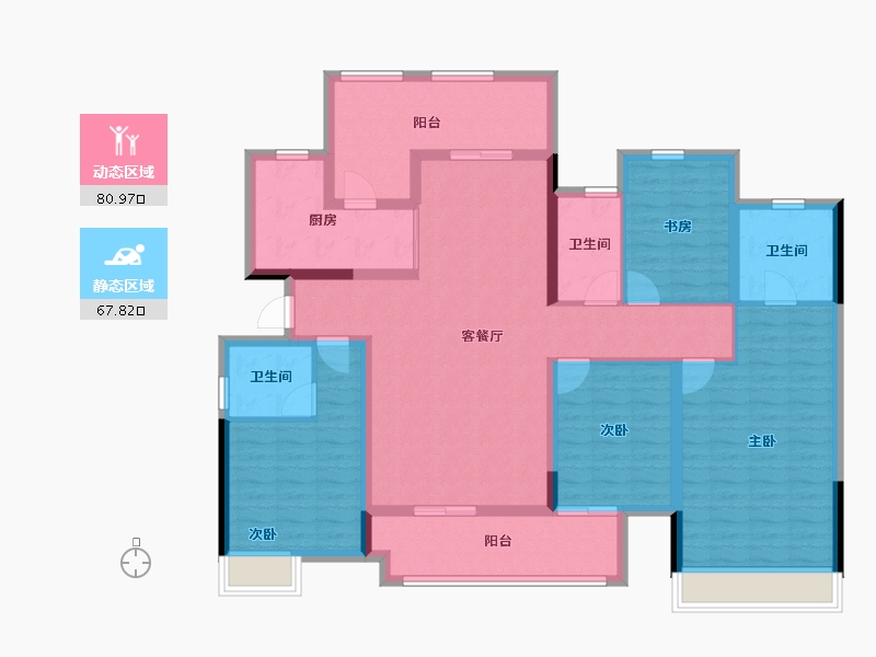 湖北省-宜昌市-公园大观-133.14-户型库-动静分区