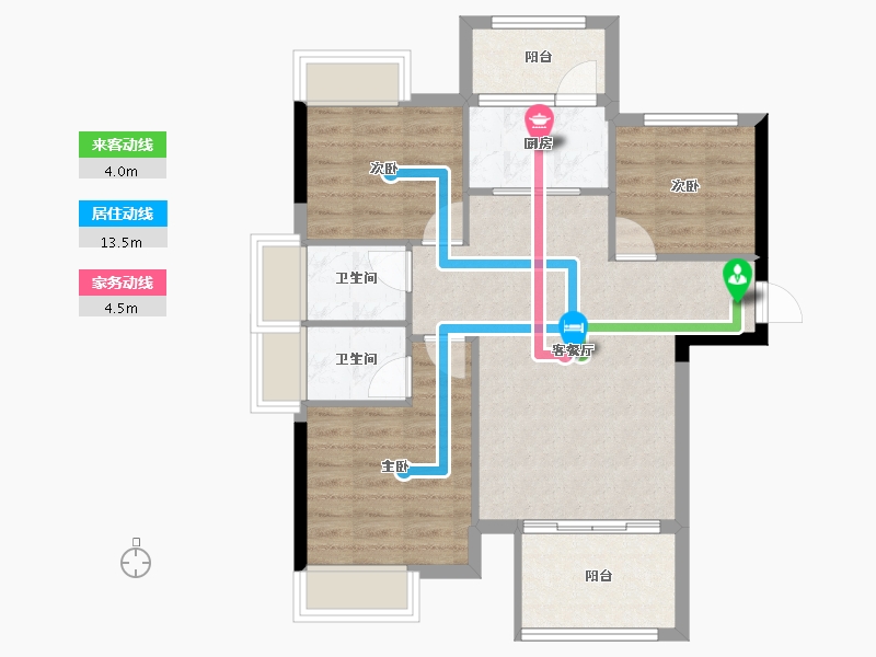 福建省-南平市-恒华央著-72.86-户型库-动静线