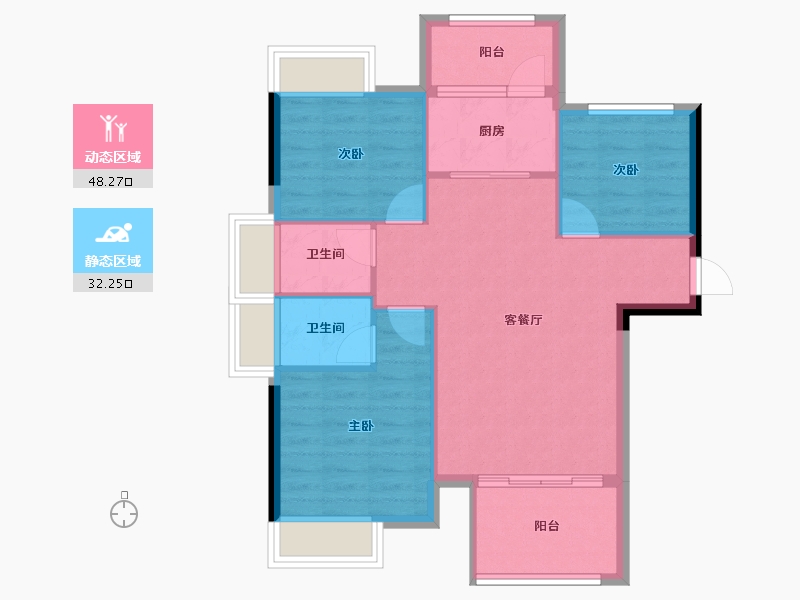 福建省-南平市-恒华央著-72.86-户型库-动静分区