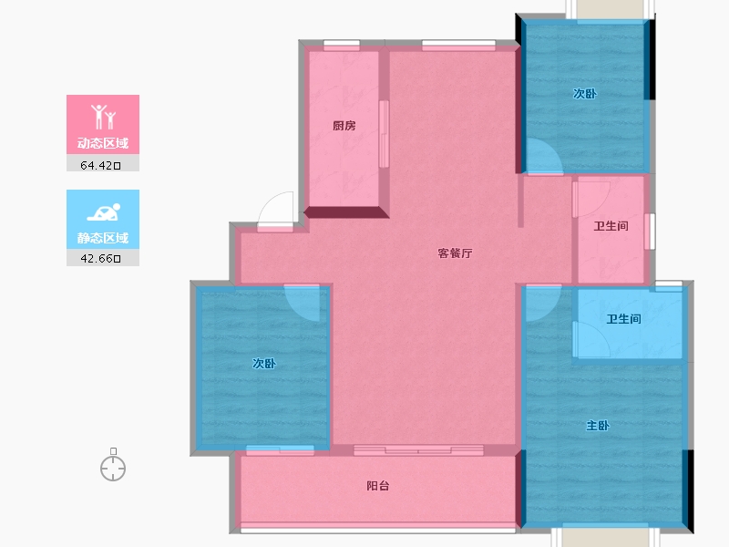 江西省-赣州市-美的·君兰半岛-96.80-户型库-动静分区