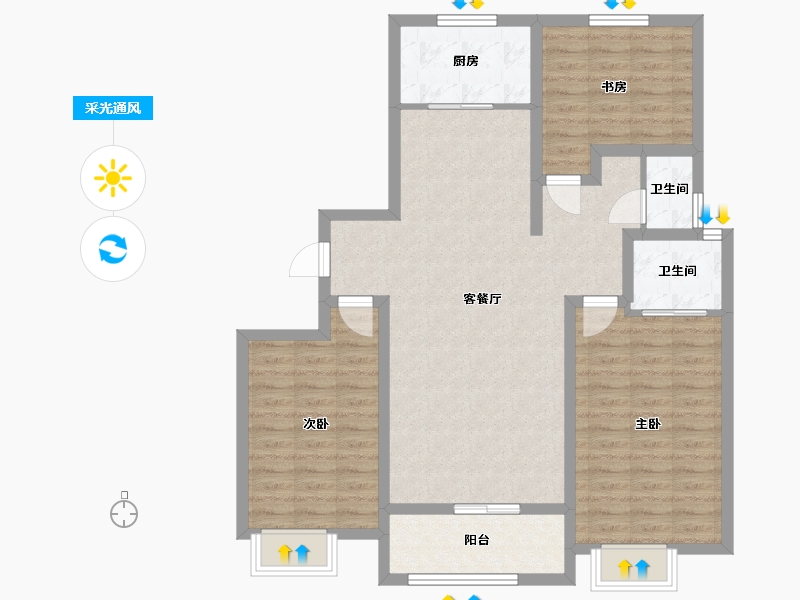 河南省-三门峡市-桥东河畔-99.06-户型库-采光通风