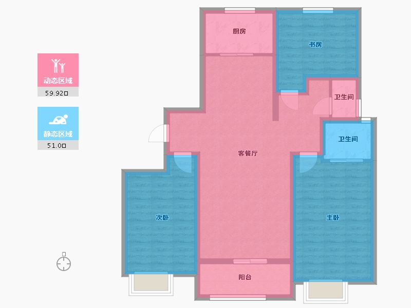 河南省-三门峡市-桥东河畔-99.06-户型库-动静分区