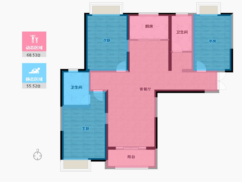 广东省-湛江市-开元西湖春天-110.94-户型库-动静分区