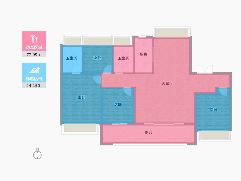 江苏省-扬州市-卓越晴翠-120.01-户型库-动静分区