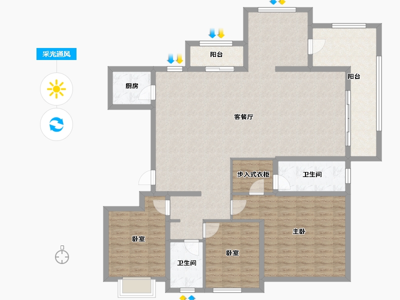 河南省-三门峡市-中航仙本那-144.00-户型库-采光通风