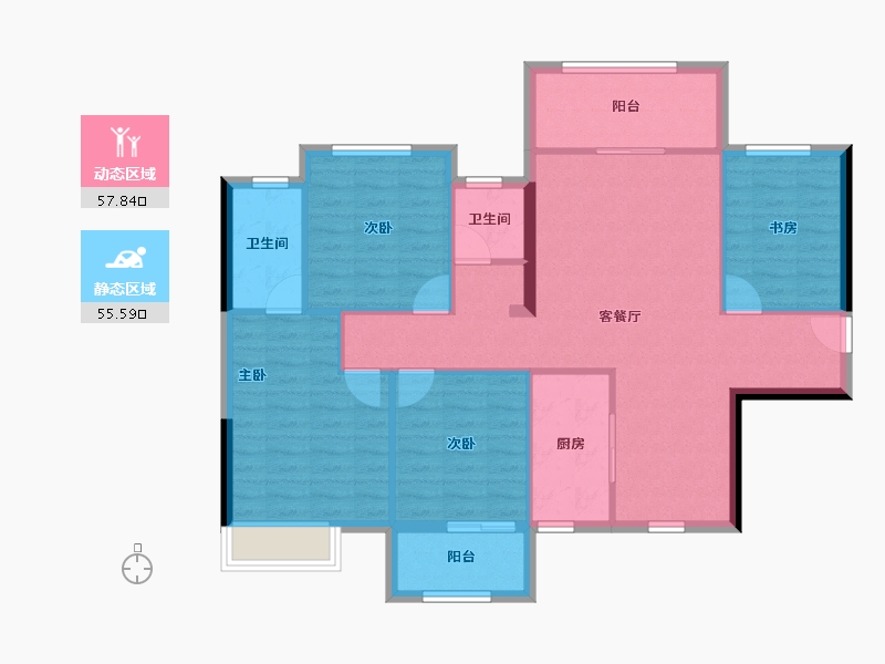 湖北省-宜昌市-公园大观-102.82-户型库-动静分区