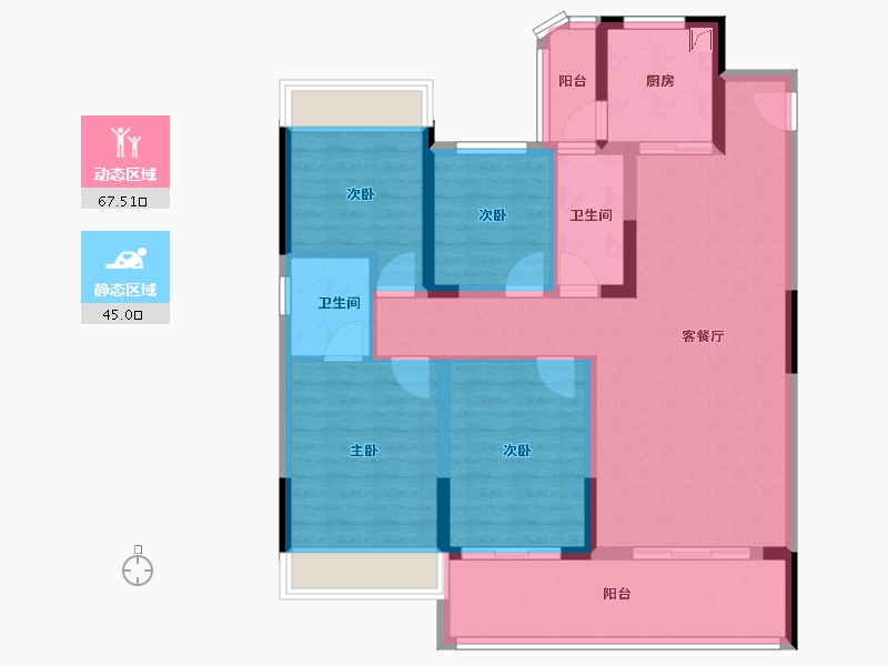 湖北省-荆州市-鼎仁公园雅集-100.08-户型库-动静分区