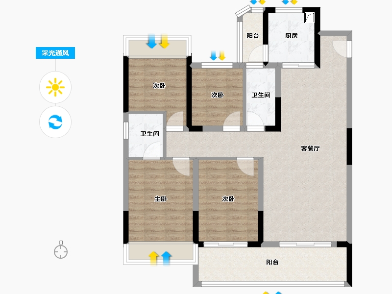 湖北省-荆州市-鼎仁公园雅集-100.08-户型库-采光通风