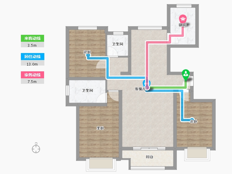 山东省-聊城市-颐和绿洲-100.00-户型库-动静线