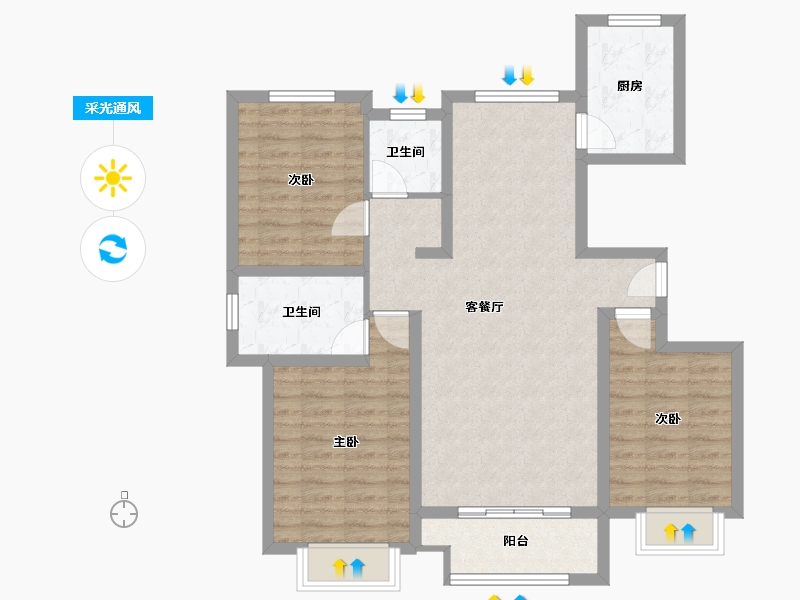 山东省-聊城市-颐和绿洲-100.00-户型库-采光通风