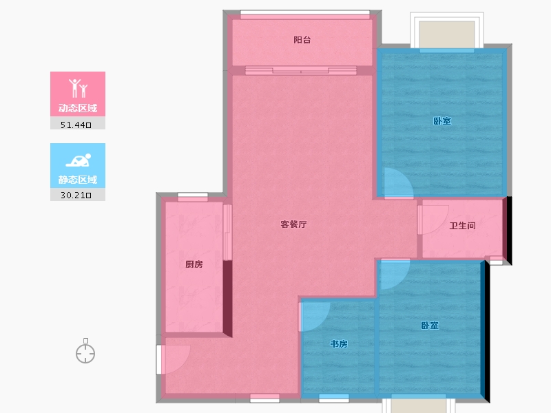 四川省-绵阳市-宏建·中心广场-73.88-户型库-动静分区