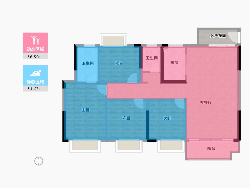 江西省-吉安市-东瑞公园学府-102.40-户型库-动静分区