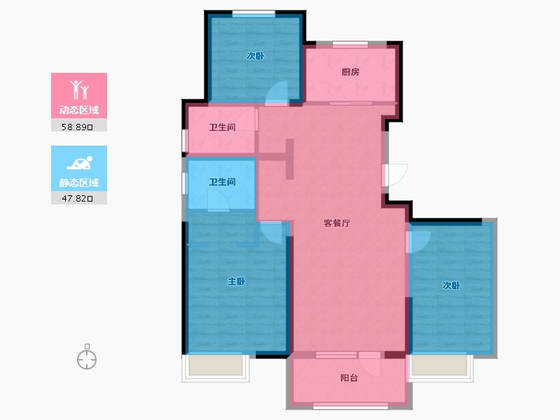 河北省-唐山市-中建府-94.93-户型库-动静分区