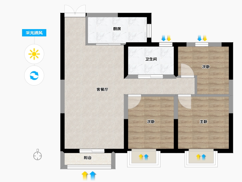 河北省-秦皇岛市-福港御景-67.94-户型库-采光通风