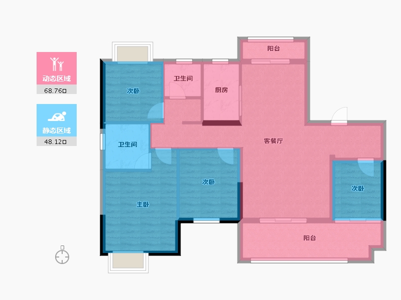 江西省-吉安市-东投江悦府-105.30-户型库-动静分区