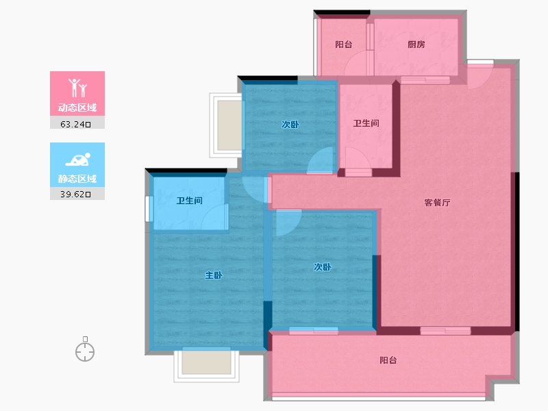 贵州省-铜仁市-优图宝润国际-91.68-户型库-动静分区