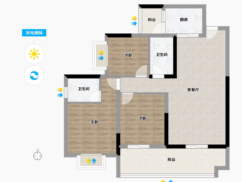 贵州省-铜仁市-优图宝润国际-91.68-户型库-采光通风