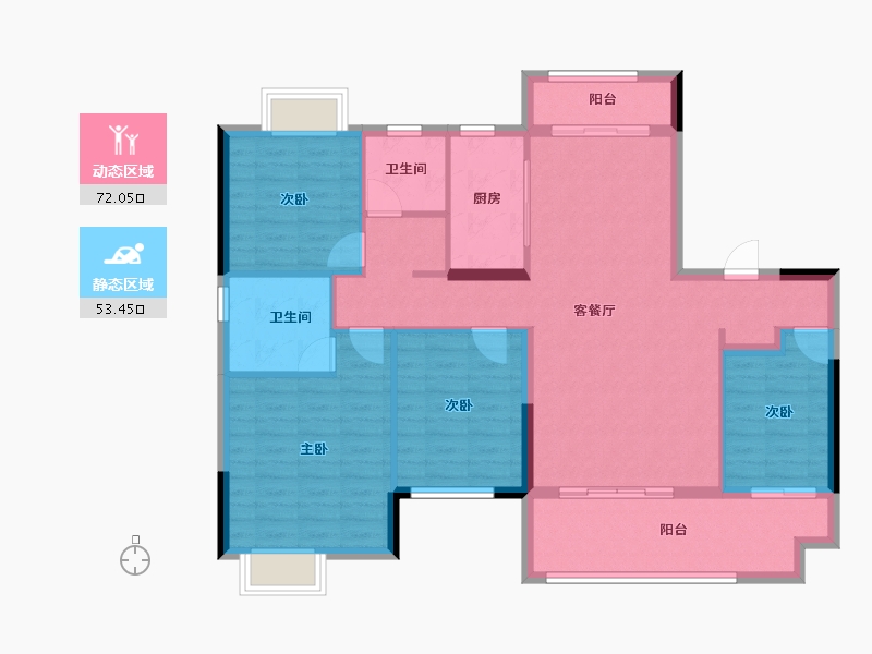 江西省-吉安市-东投江悦府-113.73-户型库-动静分区