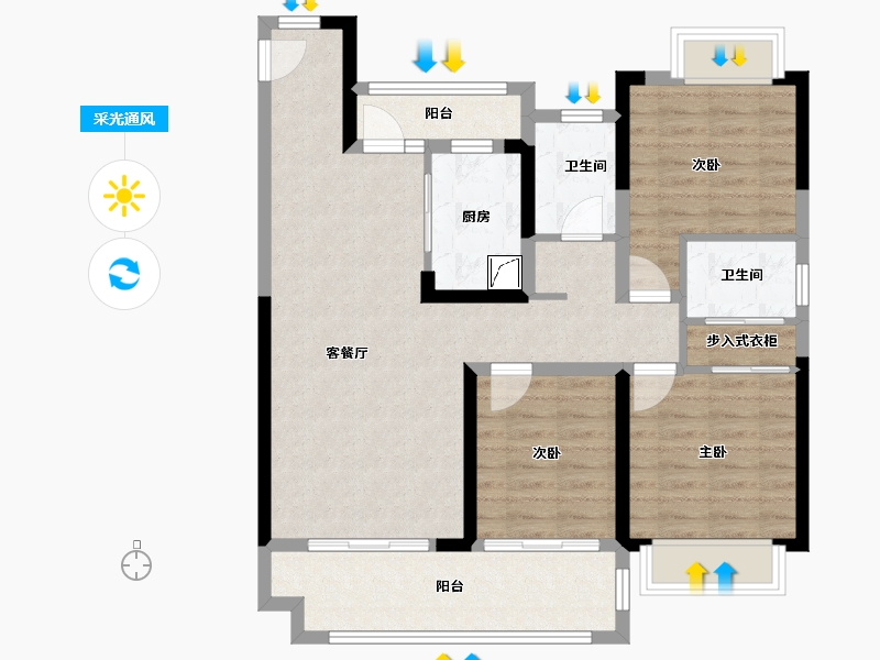 湖北省-荆州市-中建城发荆江之星-90.26-户型库-采光通风