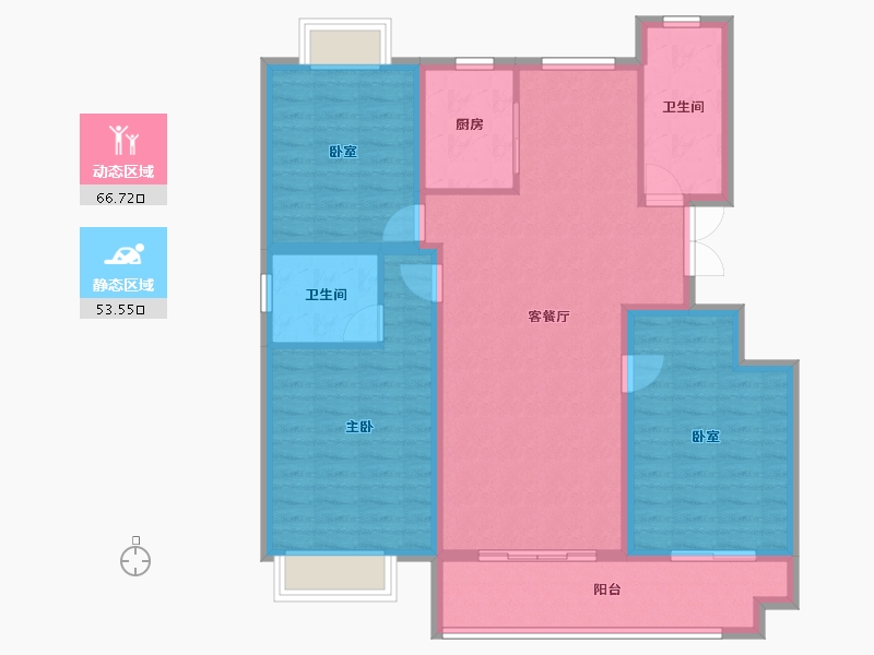 安徽省-蚌埠市-山水文园-108.64-户型库-动静分区