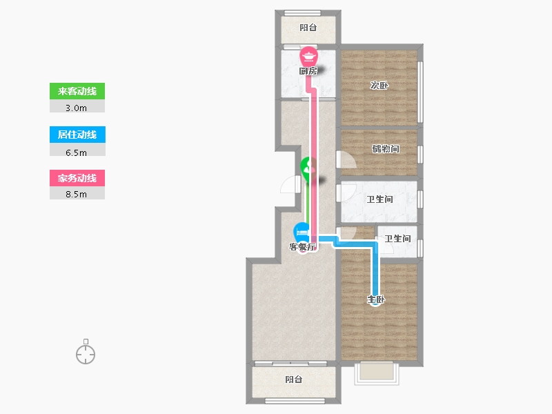 陕西省-榆林市-万泰紫郡-92.19-户型库-动静线