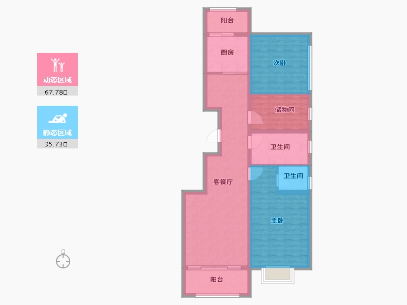 陕西省-榆林市-万泰紫郡-92.19-户型库-动静分区