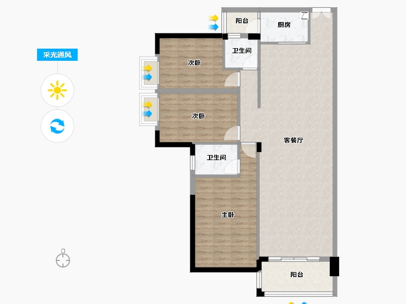 广东省-汕尾市-岁宝华府-111.84-户型库-采光通风