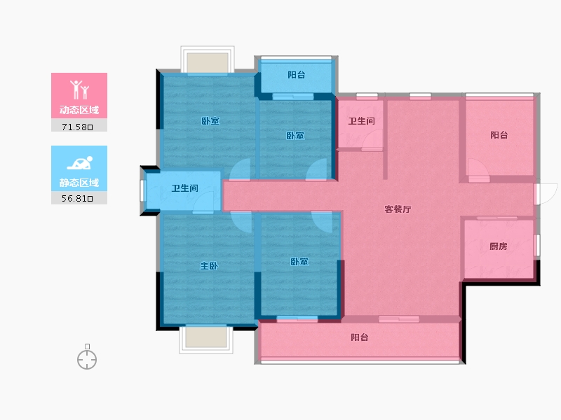 贵州省-铜仁市-金府外滩-115.20-户型库-动静分区