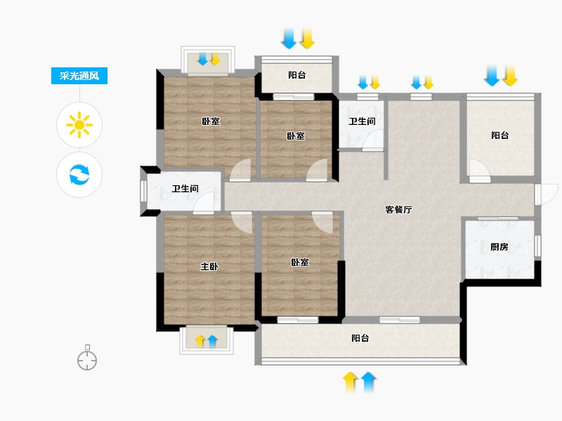 贵州省-铜仁市-金府外滩-115.20-户型库-采光通风